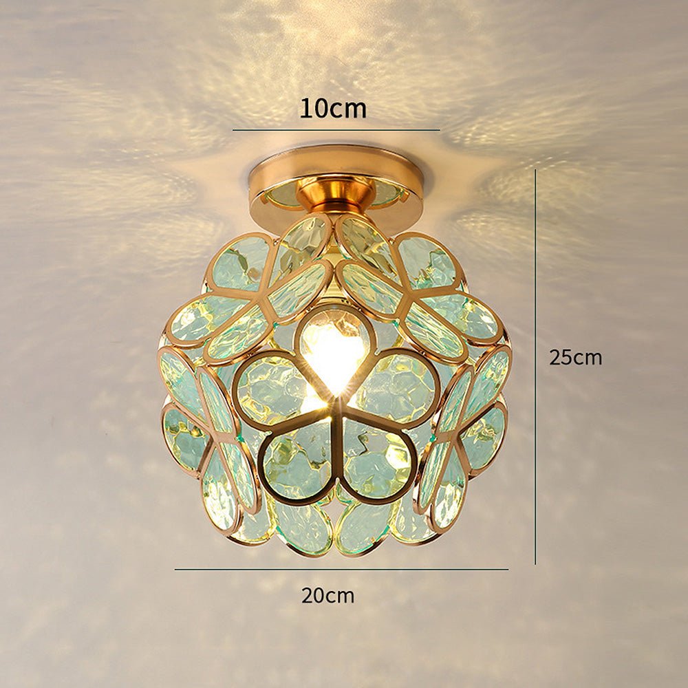 Glazen Plafondlamp met Bloemen Design voor Hal