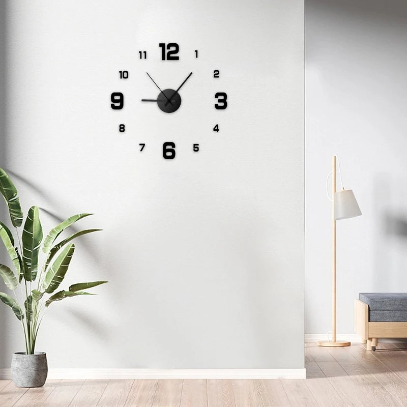 Frameloze DIY Wandklok - Stille Muurdecoratie voor Thuis en Kantoor