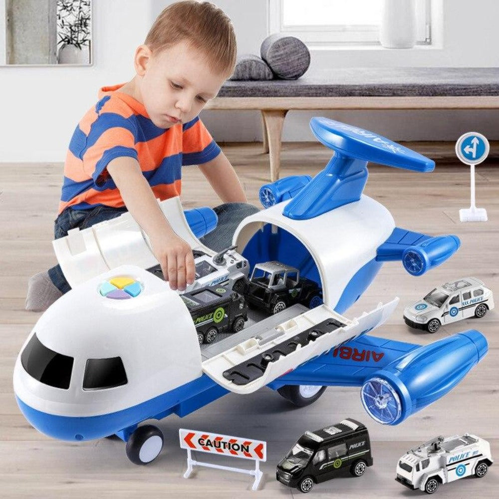Adventure Plane Playset for Kids - Includes Large Plane and 6 Mini Construction Vehicles