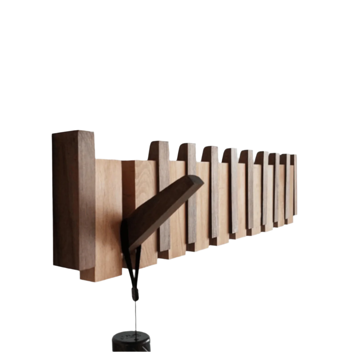Houten Kapstok met Piano Design en Ruimtebesparende Haken
