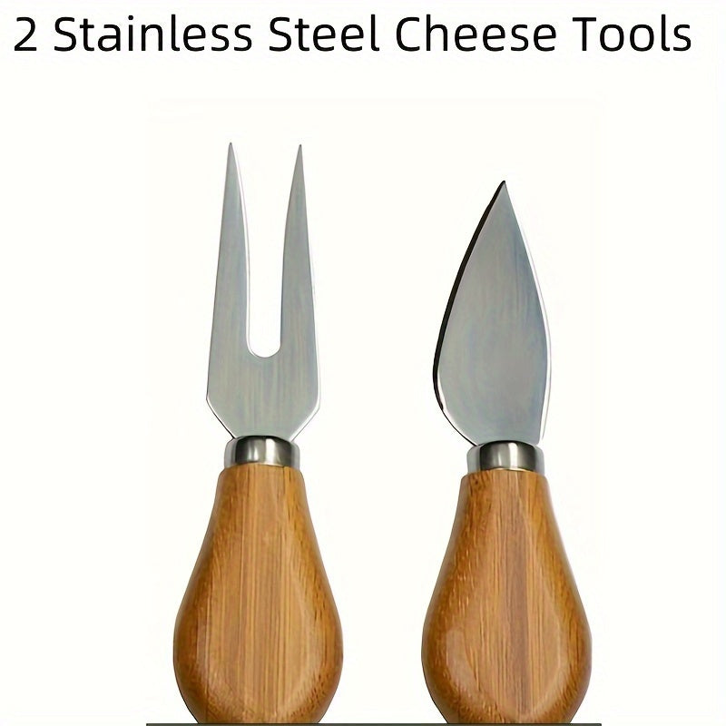 Houten Roterende Kaasplank Set met Serveer Messen voor Snacks & Charcuterie