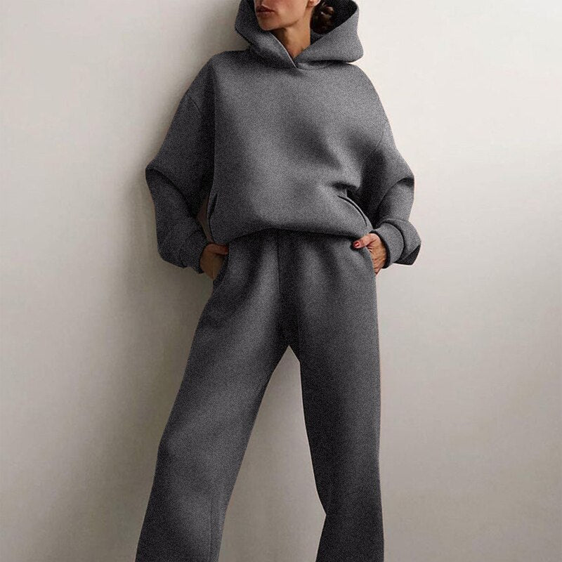 Comfortabel 2-delig Hoodie en Joggingbroek Set