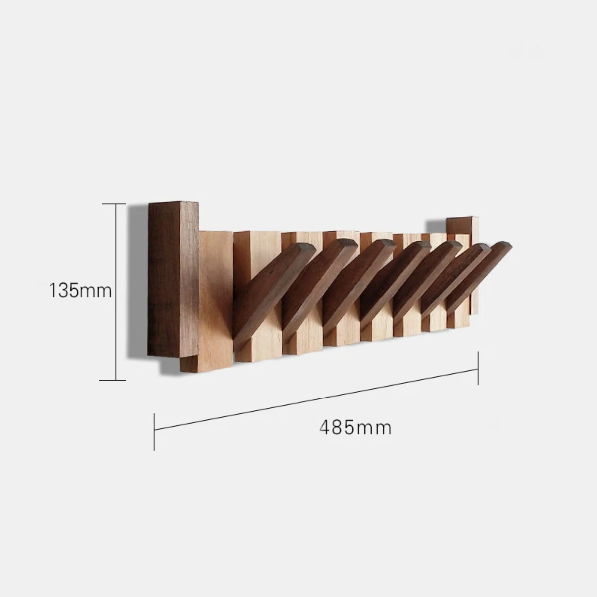 Houten Kapstok met Piano Design en Ruimtebesparende Haken