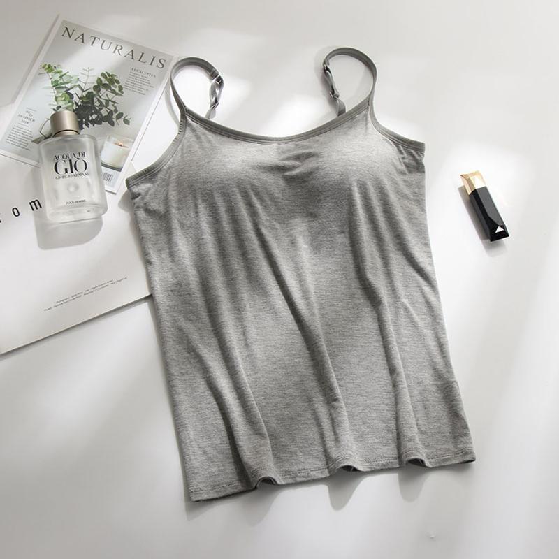 Padded Tanktop met Ingebouwde Beha voor Comfort en Ondersteuning