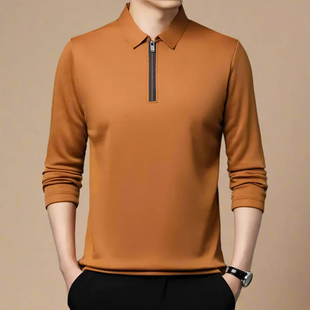 Moderne Polo Trui met Rits voor Heren