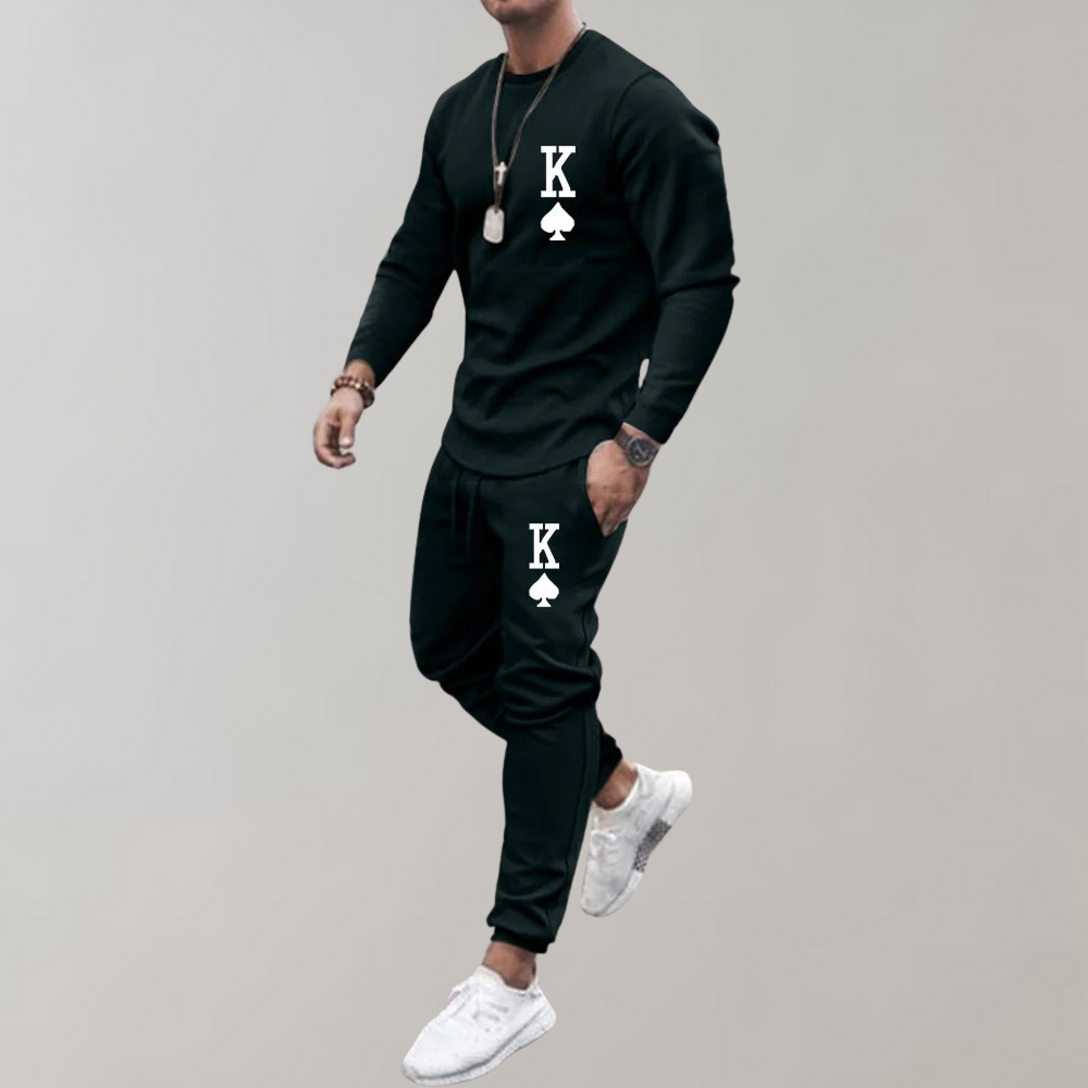 Trendy Trainingspak met Letterprint voor Heren - Comfort en Stijl