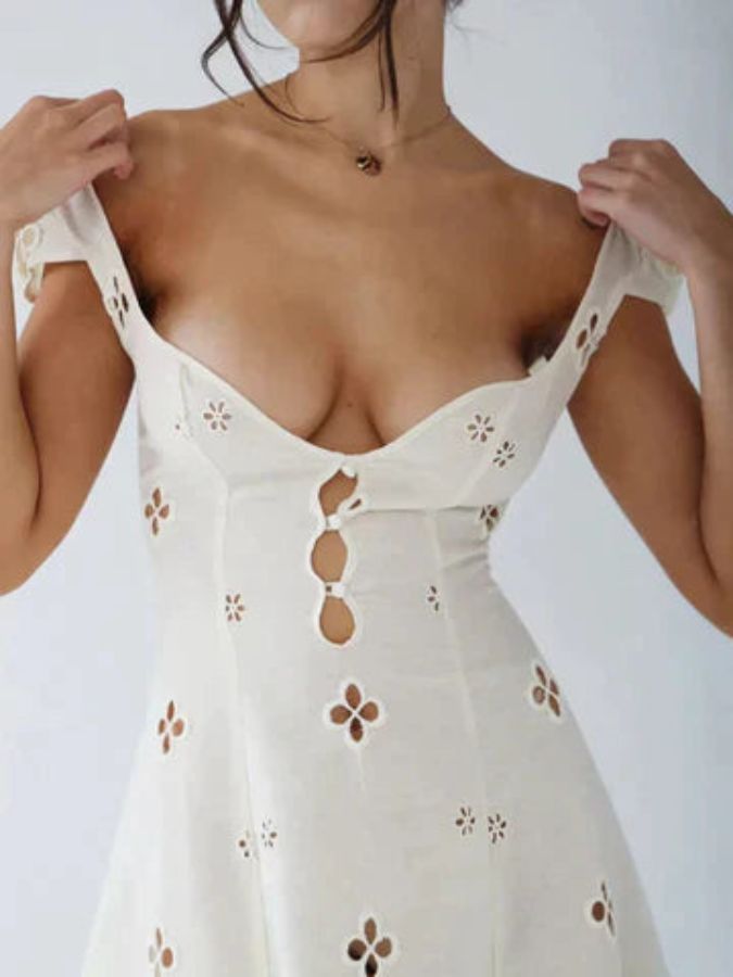 Off-shoulder jurk met uitgesneden design voor elke gelegenheid