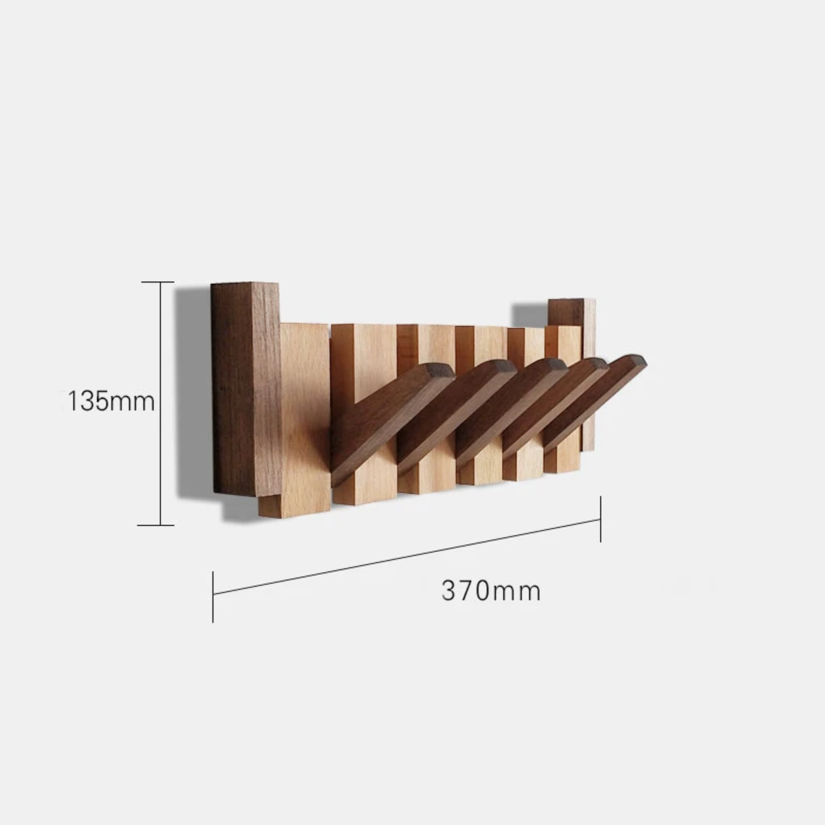 Houten Kapstok met Piano Design en Ruimtebesparende Haken
