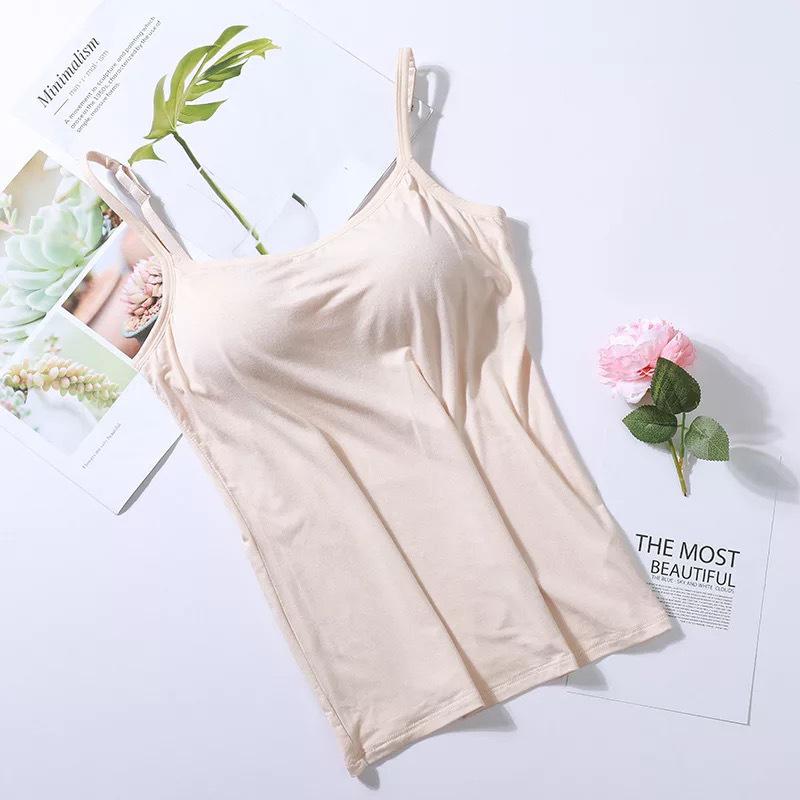 Padded Tanktop met Ingebouwde Beha voor Comfort en Ondersteuning