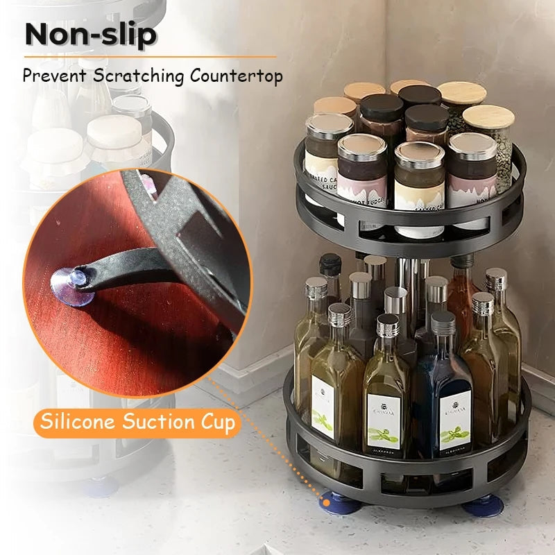 Rotating Kitchen Organizer | 360° Access &amp; Space Saving