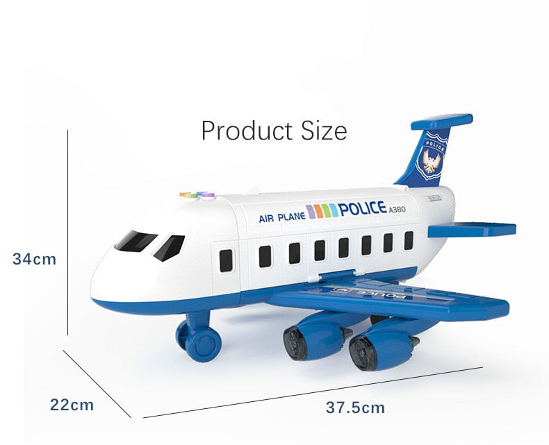 Adventure Plane Playset for Kids - Includes Large Plane and 6 Mini Construction Vehicles