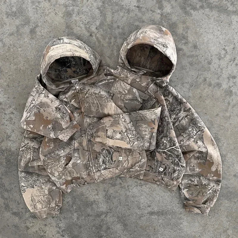 Casual oversized trainingspak voor heren met camouflagepatroon