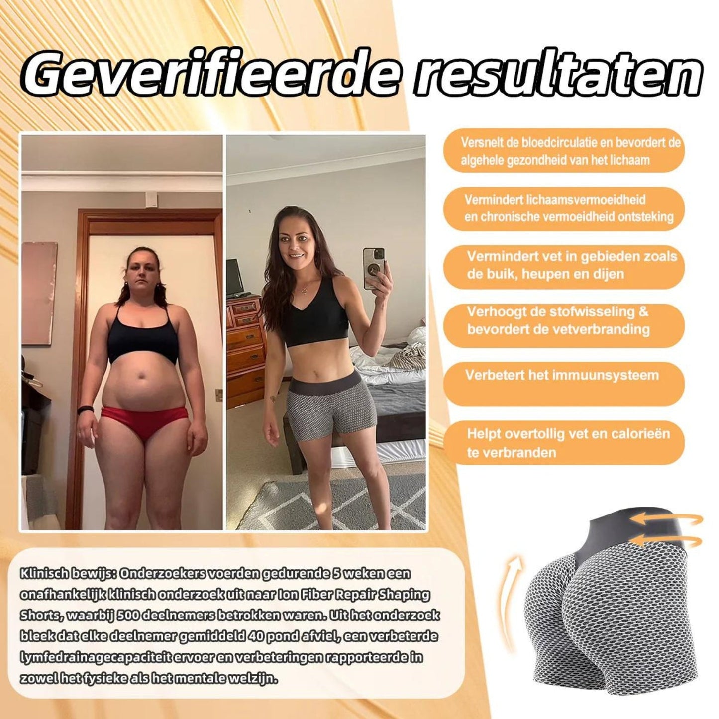 Lichaamsvormende Shorts met Antibacterieel Comfort en Koel Effect