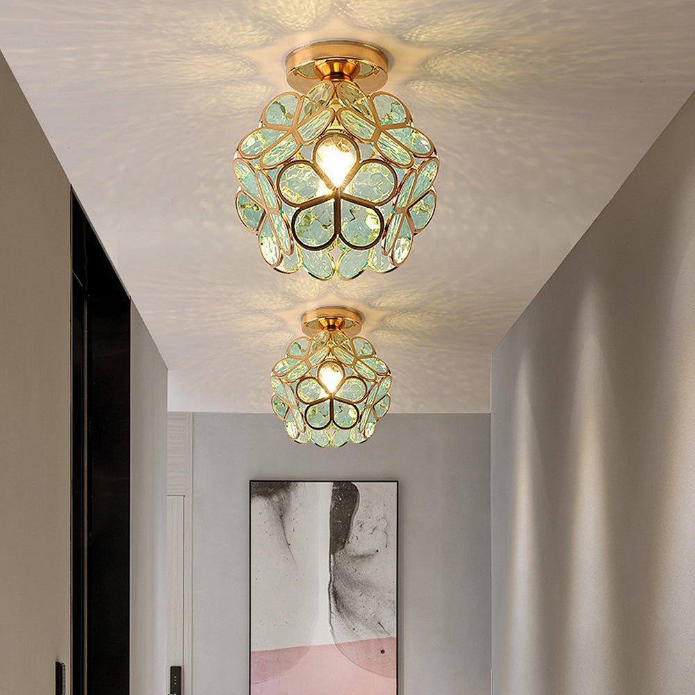 Glazen Plafondlamp met Bloemen Design voor Hal