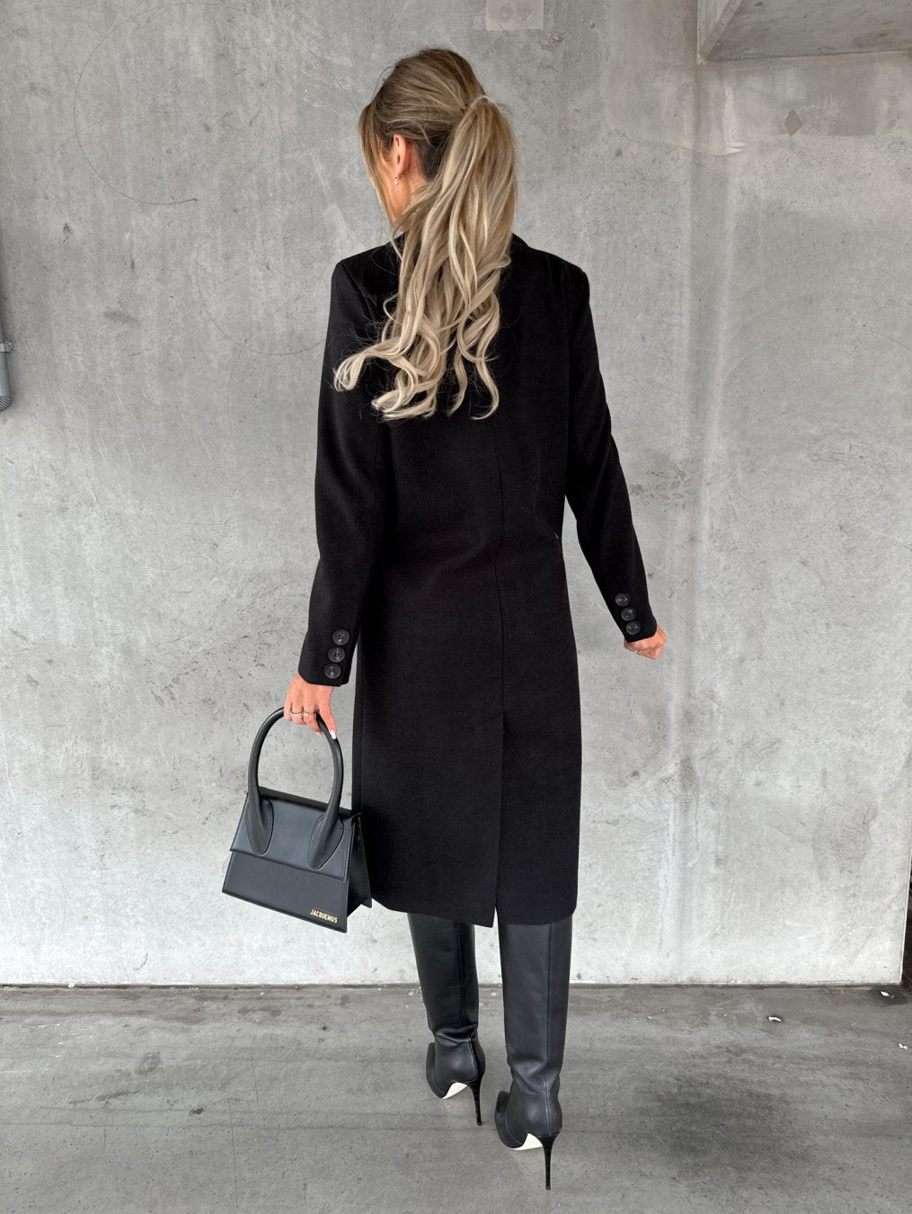 Dames Wollen Manteljas met Knopen voor Elegante Stijl