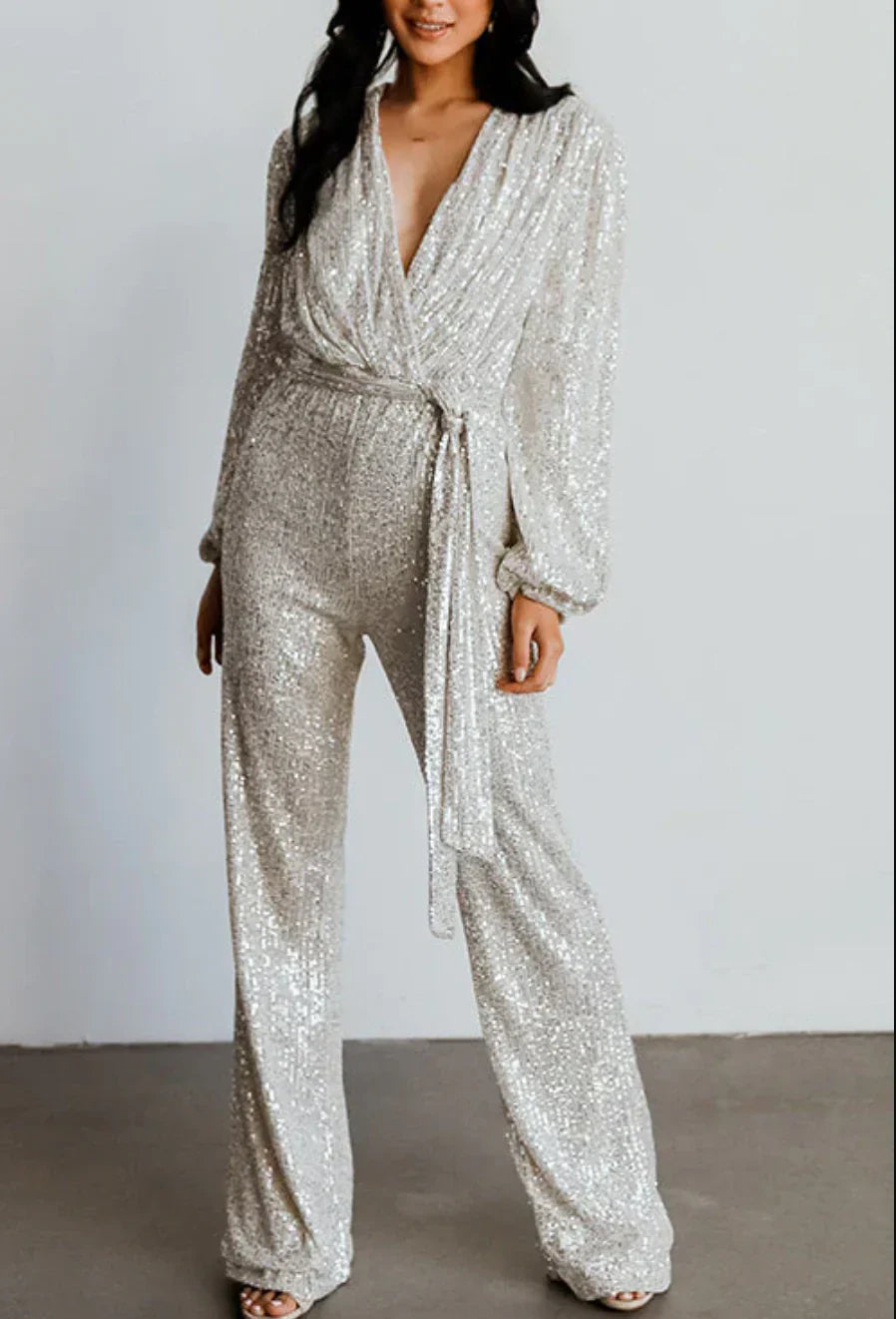 Elegante Jumpsuit Met Ceintuur Voor Feestelijke Gelegenheden