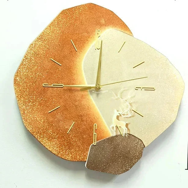 Moderne Decoratieve Wandklok van Natuurlijk Hout met Stille Mechanisme