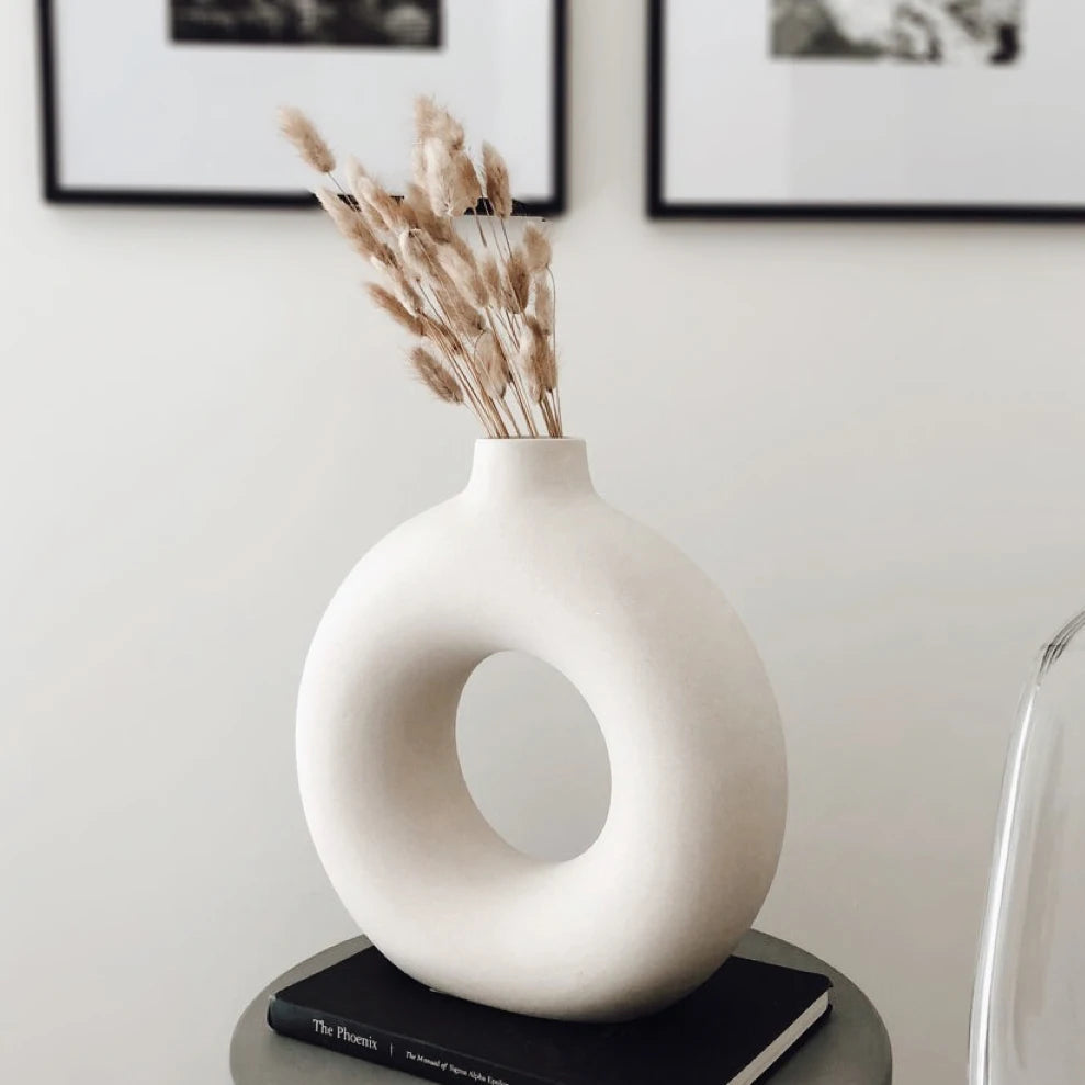Keramische Donut Vaas | Scandinavische Bloempot voor Interieur
