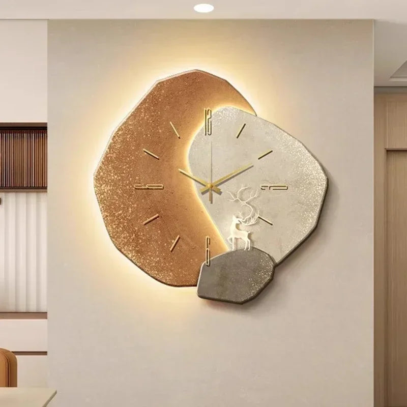 Moderne Decoratieve Wandklok van Natuurlijk Hout met Stille Mechanisme