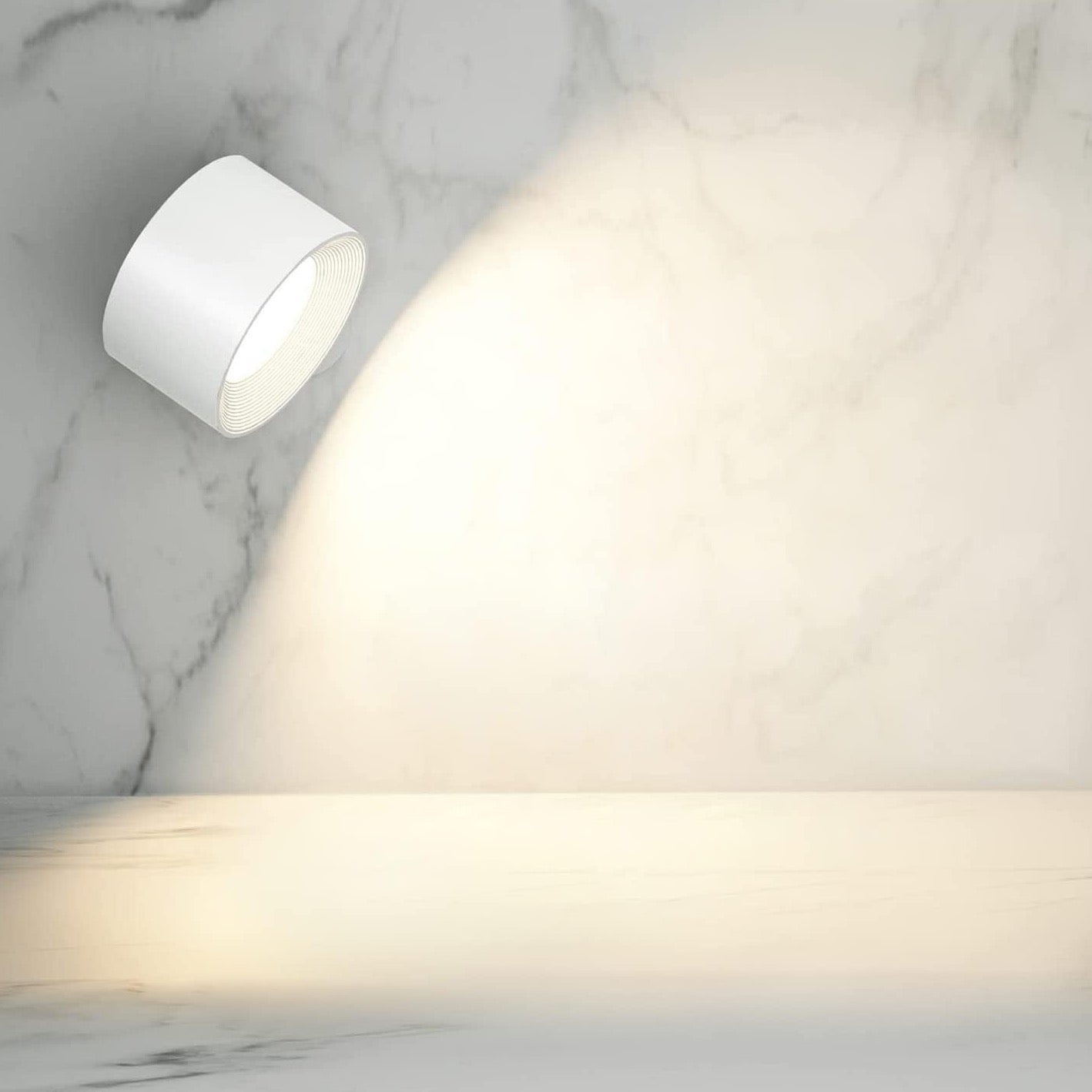 Draadloze Dimbare Wandlamp met 360° Rotatie