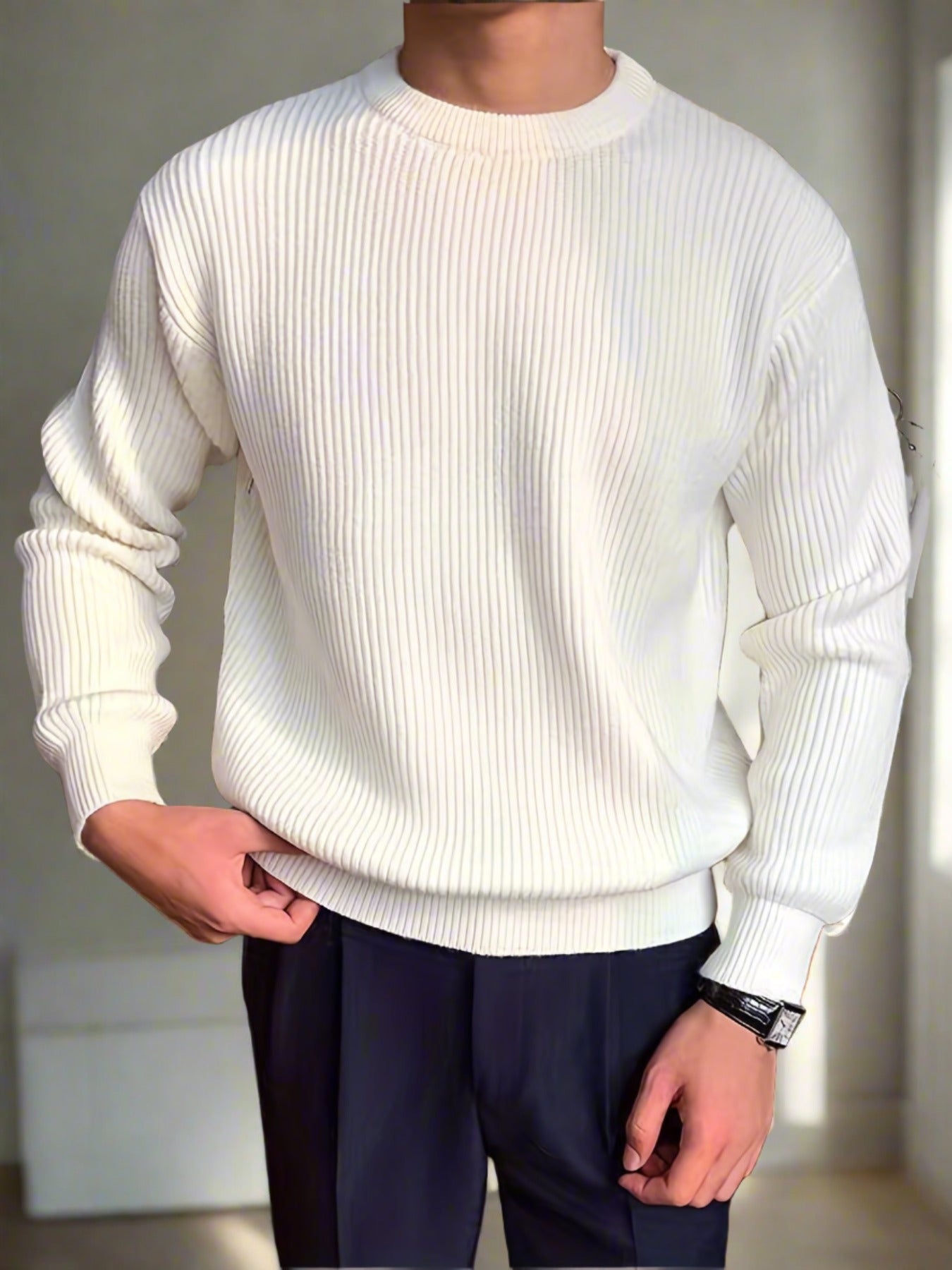 Premium Gebreide Sweater voor Stijlvolle Mannen | Comfortabele Woltrui