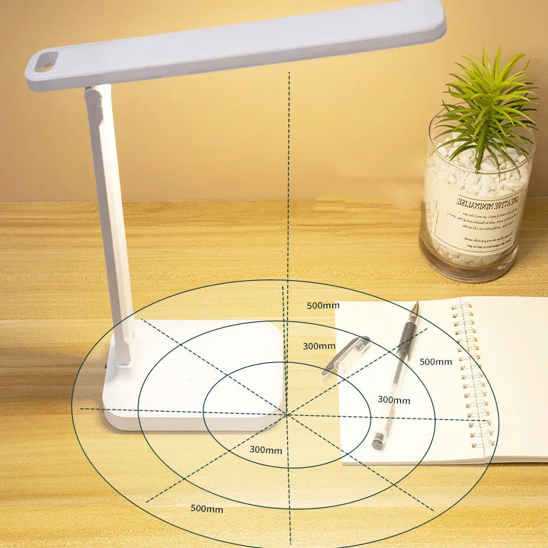 Opvouwbare LED Tafellamp - Oogbescherming - Dimbaar - USB Opladen - Draagbaar voor Slaapkamer