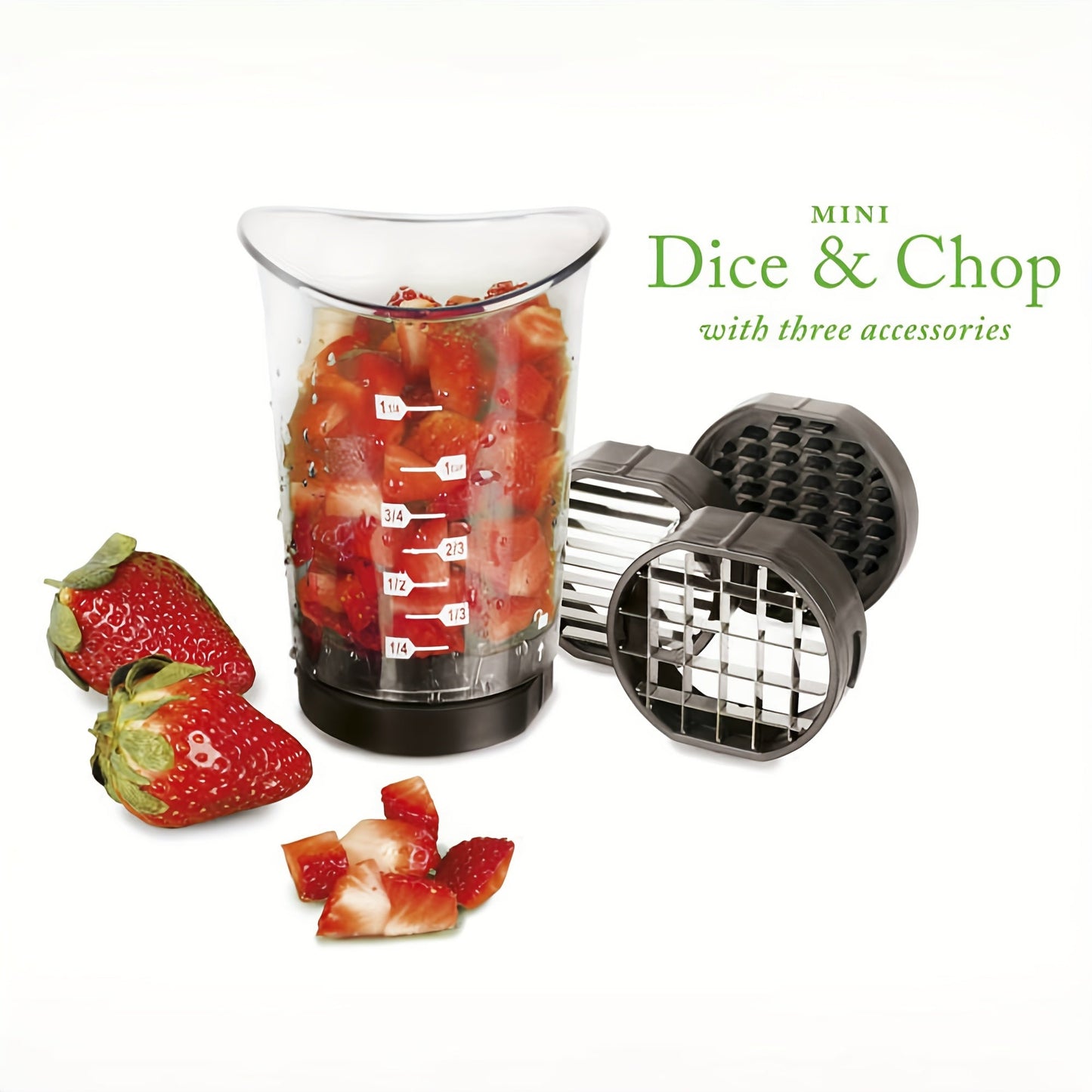 3-in-1 Manual Slicer &amp; Chopper - Compact Vegetable, Fruit &amp; Cheese Cutter