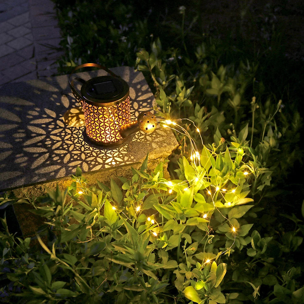 Zonne-Energie Tuinlantaarn in Gietkan Vorm - Waterdicht en LED Verlichting