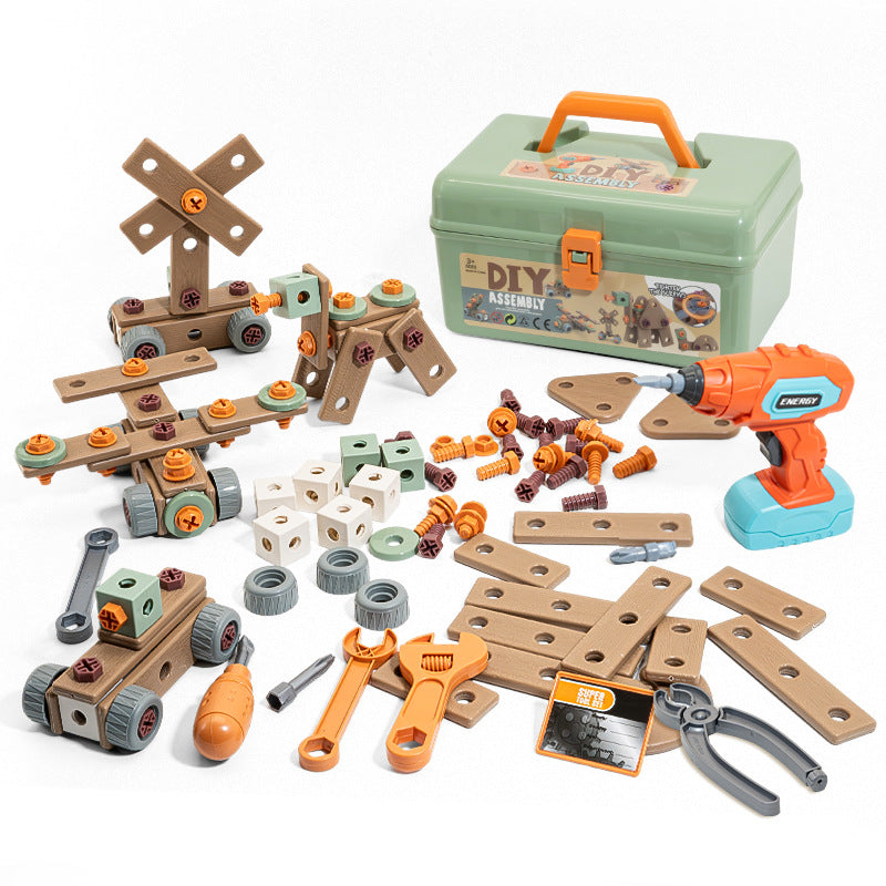 100 Piece Construction &amp; Tool Set for Kids - Stimulates Creativity and Motor Skills
