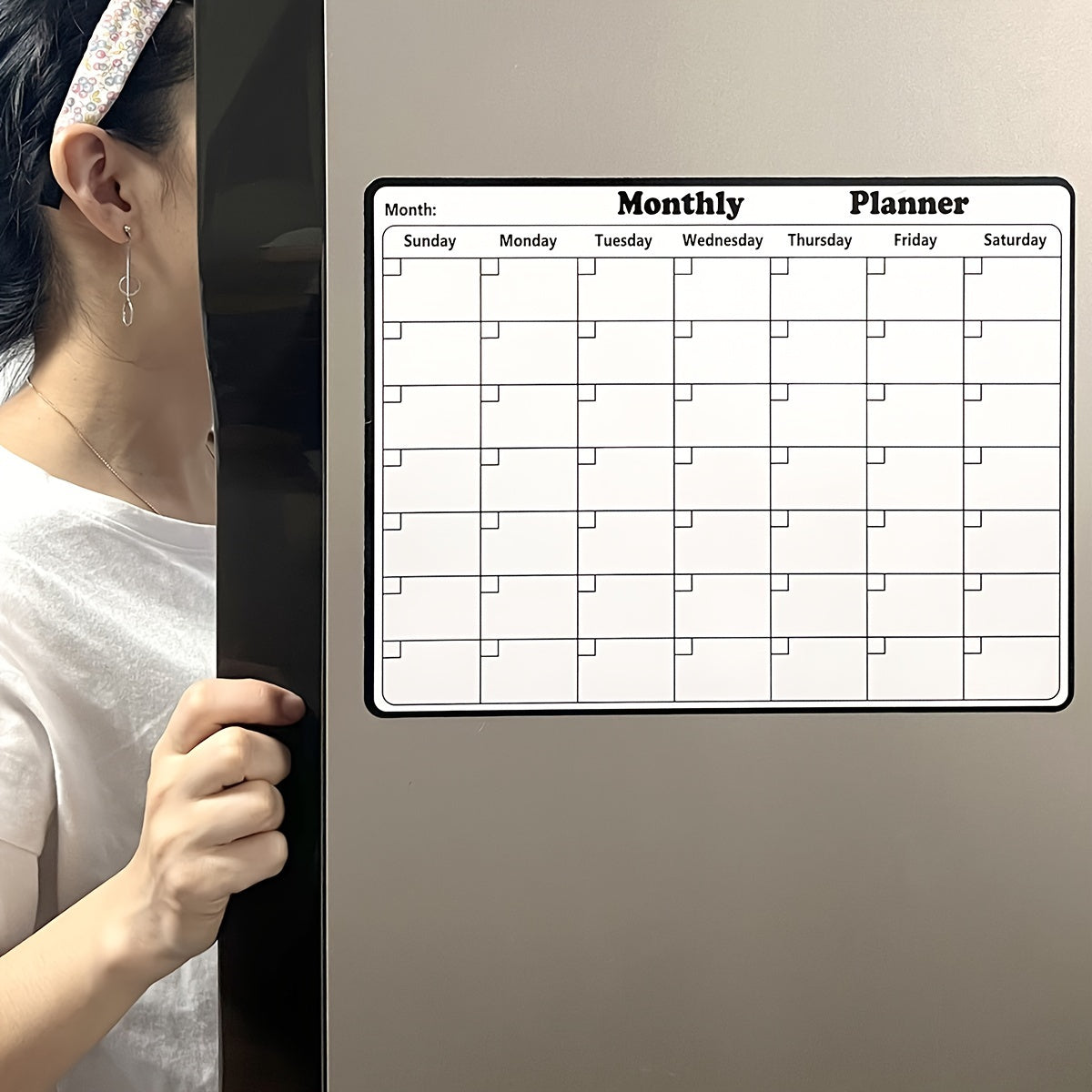 Magnetic Dry Erase Whiteboard Calendar - Monthly Planner for Fridge