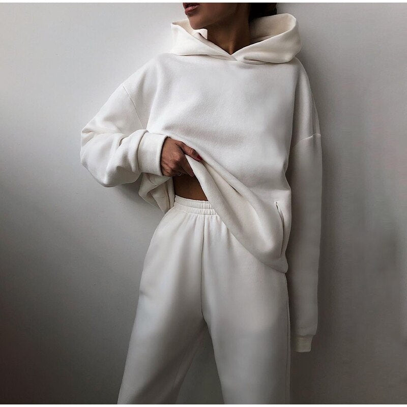 Comfortabel 2-delig Hoodie en Joggingbroek Set