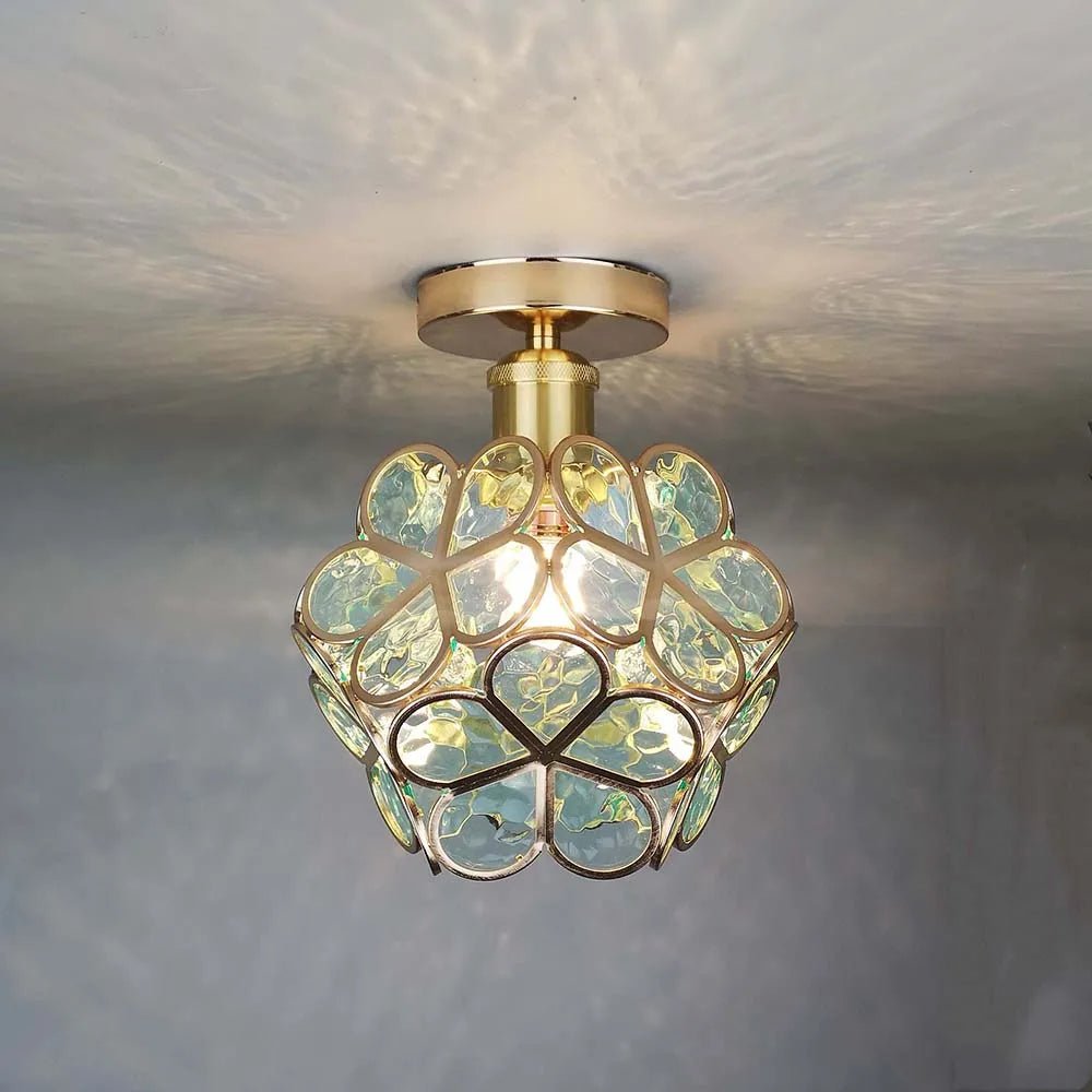 Glazen Plafondlamp met Bloemen Design voor Hal