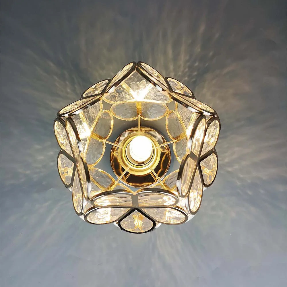 Glazen Plafondlamp met Bloemen Design voor Hal