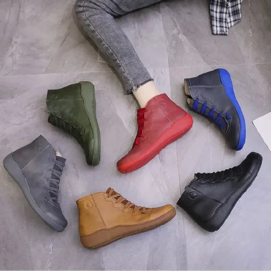 Leren enkellaarsjes met warme voering voor stijlvolle winterlook