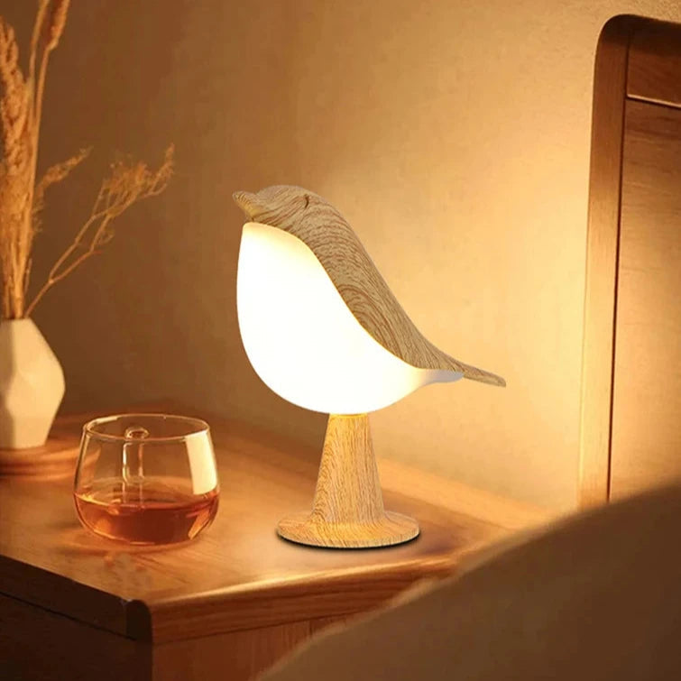 Houten Nachtlampje met Aanraakbediening en Dimbare Verlichting