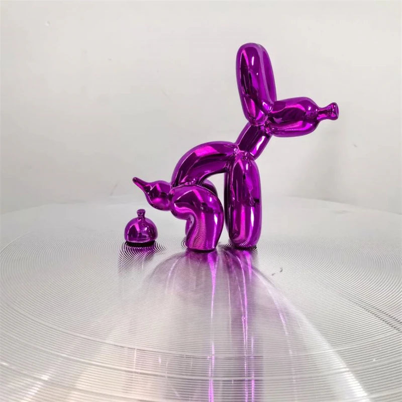 Speelse Hars Ballonhond Beelddecoratie
