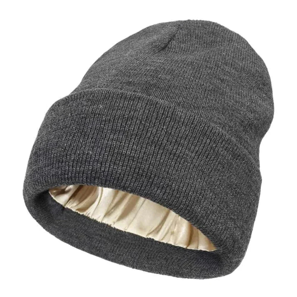Luxe Satijnen Beanie - Zijden Voering voor Haarbescherming en Comfort