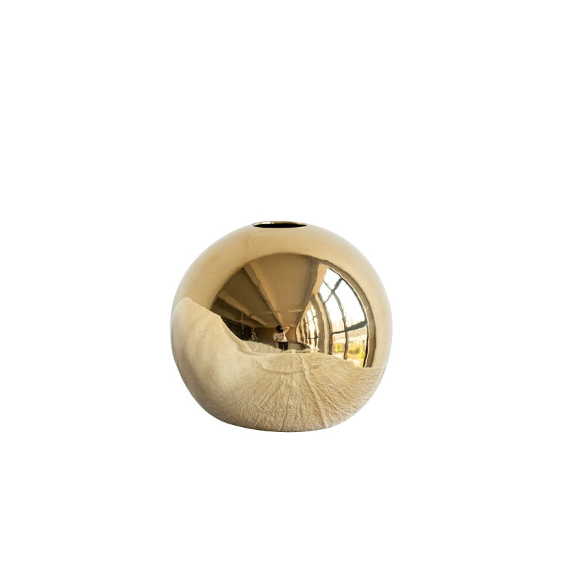 Gouden keramische bolvaas | Stijlvolle decoratie voor elke kamer