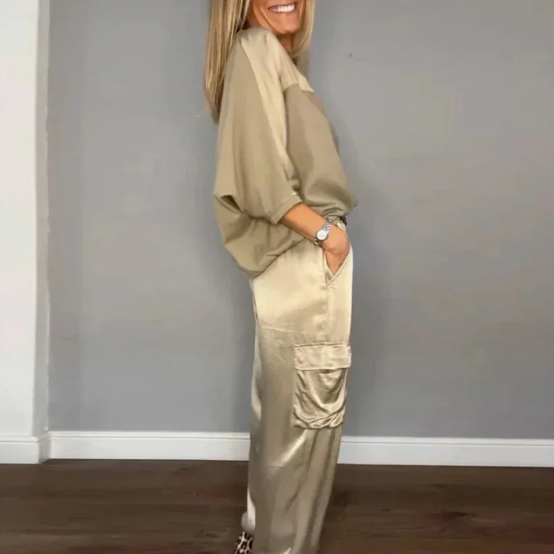 Trendy satijnen dames set voor elegante outfits